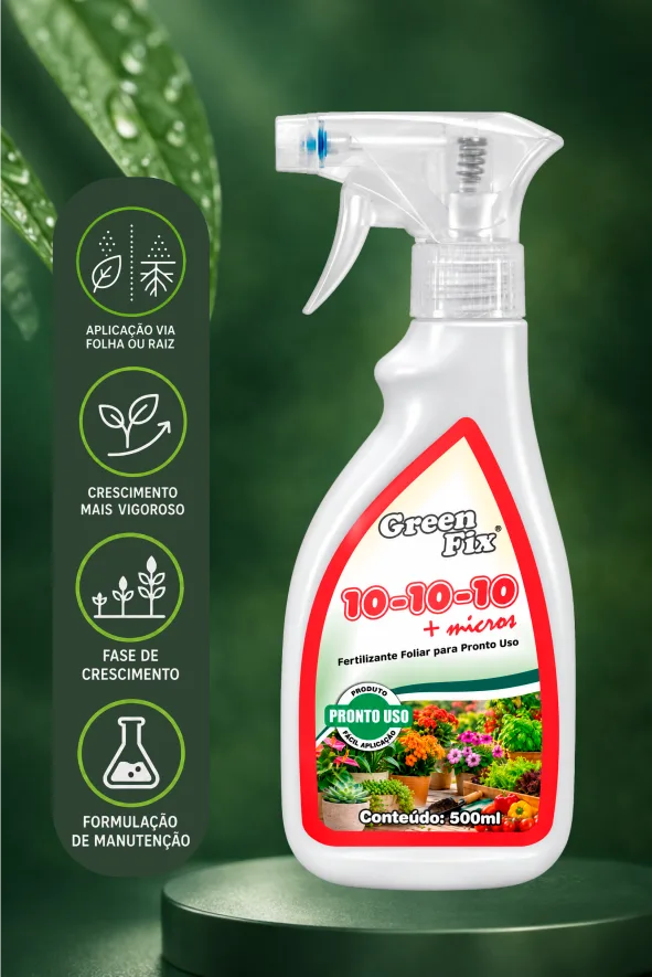 Green-Fix 10-10-10+Micros Pronto Uso, Linha Garden Agribrás Embalagem do produto Green-Fix 10-10-10+Micros Pronto Uso da Agribrás