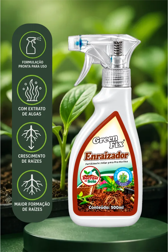 Green-Fix Enraizador Pronto Uso, Linha Garden Agribrás Embalagem do produto Green-Fix Enraizador Pronto Uso da Agribrás