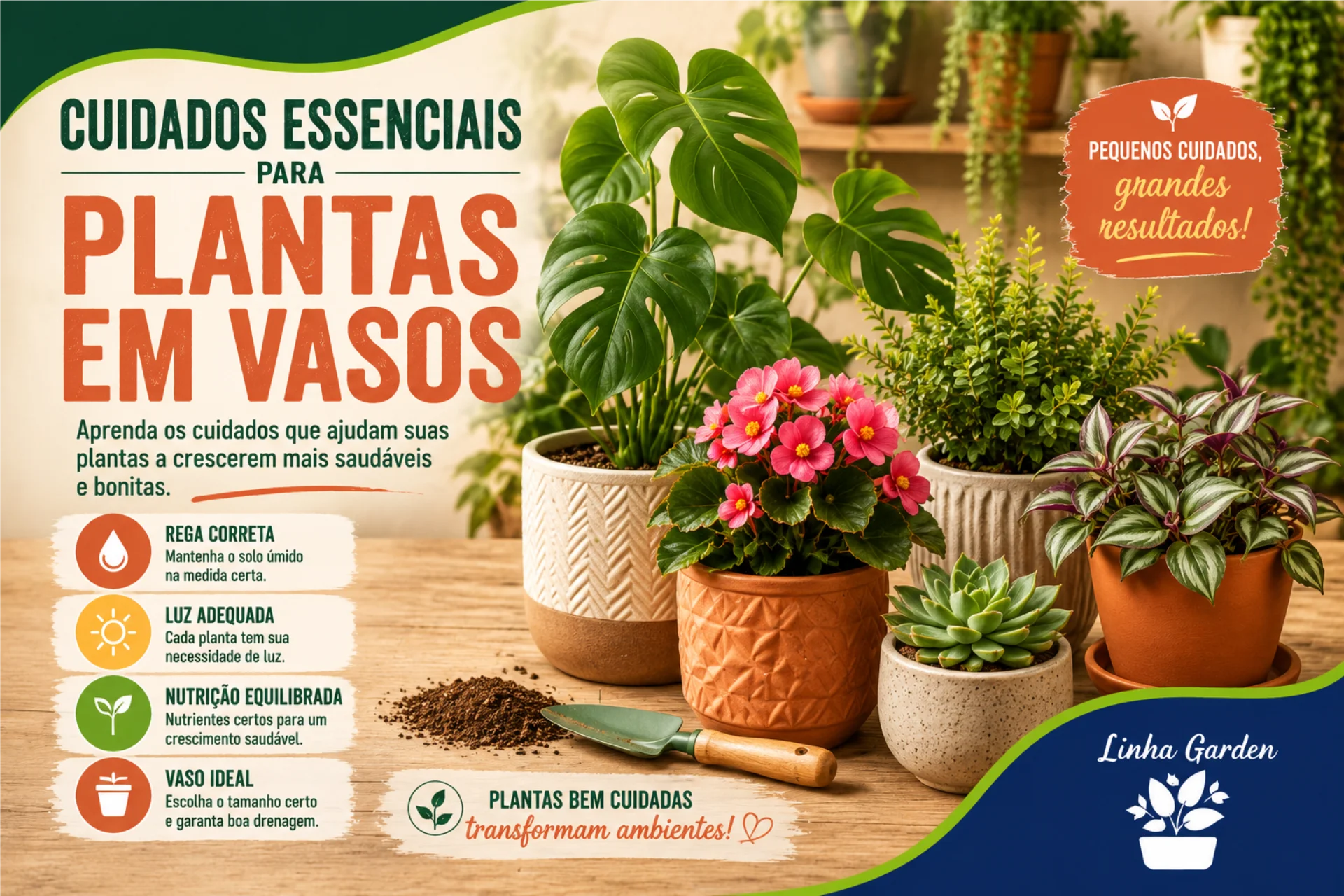 Cuidados essenciais para plantas em vasos